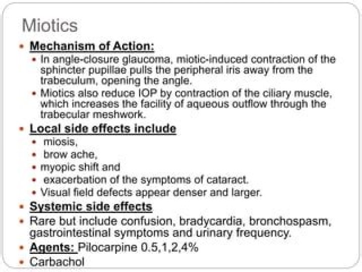 What is the action of Miotic drug